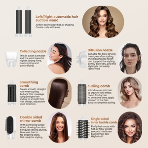 Sèche-cheveux multi-styler 8 en 1 avec affichage LED de la température, brosse électrique pour cheveux bouclés, pour usage domestique - Product Image 6