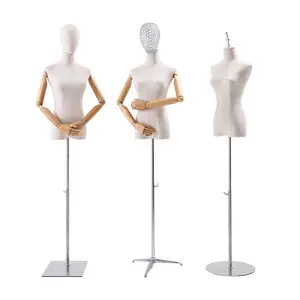 批发商面料覆盖女性人体模型躯干连衣裙剪裁女性半身人体模型女性躯干