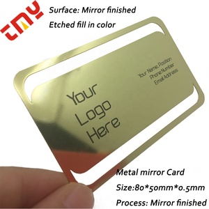 Tarjeta de Visita de Metal Espejo Grabada en Relieve Plateada y Dorada de Lujo Personalizada, Tarjeta de Visita de Metal Espejo Hueca - Product Image 3