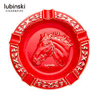 Cendrier de luxe en céramique en forme de tête de cheval à 5 fentes avec décorations en relief dorées, portable, pour la maison, le bureau, la décoration de bureau, cadeau