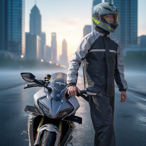 Tuta <span class=keywords><strong>Impermeabile</strong></span> Riflettente Ecologica per Tour all'Aperto e Motociclismo - Product Image 1