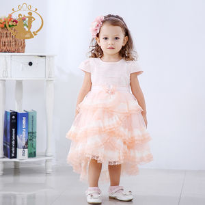 Vestidos <span class=keywords><strong>de</strong></span> encaje Vintage con mangas abullonadas para niñas, ropa <span class=keywords><strong>de</strong></span> encaje a rayas con mangas abullonadas, trajes <span class=keywords><strong>de</strong></span> boda para niñas, vestidos <span class=keywords><strong>de</strong></span> fiesta <span class=keywords><strong>de</strong></span> desfile en capas, ropa <span class=keywords><strong>de</strong></span> cola <span class=keywords><strong>de</strong></span> bebé - Product Image 2