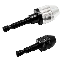Adaptateur de mandrin de perceuse en acier sans clé à tige hexagonale de 1/4 pouce, 0,3-6,5 mm, auto-serrant, à changement rapide, pour embouts de perçage