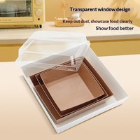 Boîte à gâteau transfrontalière en gros avec fenêtre transparente, personnalisable, emballage alimentaire de qualité pour desserts et portions individuelles