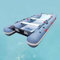 Sportif Stable Haute Pression Drop Stitch Air Floor 11 ft Catamaran Gonflable Bateau Gonflable Dériveur Mini Chat Bateau Bleu