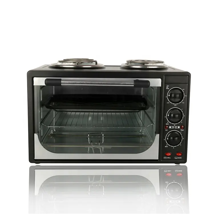 RTS 30L çok fonksiyonlu ev Pizza makinesi meyve barbekü 2 sıcak plaka ile tost makinesi fırın elektrikli Mini soba fırın