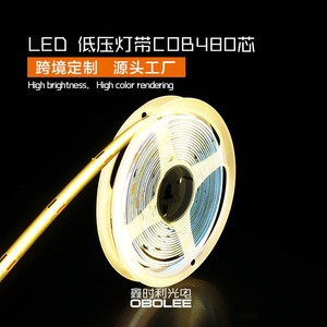 Bande LED COB sans scintillement, haute luminosité, 12V 24V, dimmable, flexible, lumière linéaire 480D pour la décoration domestique et commerciale - Product Image 4