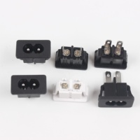250V 2A AC-027 Pcb AC prise de courant 2 broches 180 degrés 2 noyaux prise d'entrée de courant alternatif