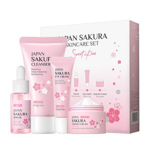 LAIKOU – ensemble de soins pour le visage <span class=keywords><strong>Sakura</strong></span>, crème nettoyante pour le visage, sérum hydratant, naturel, <span class=keywords><strong>japon</strong></span>, 4 pièces - Product Image 1