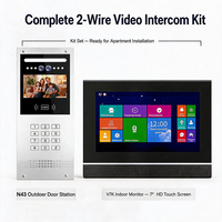 Système de sécurité multi-appartements 8 maisons, interphone vidéo à deux fils, déverrouillage Tuya WiFi RFID, vision nocturne, vente en gros OEM, IP54