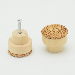 Penjualan Panas Pegangan Kayu Bulat Anyaman Rotan untuk Pintu Kabinet dan Laci - Product Image 6