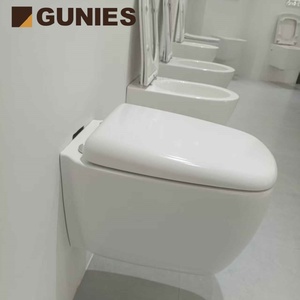 Inodoro de una Pieza de Estilo Europeo Personalizable Gunies, Montado en la Pared, Doble Descarga, Inteligente, de Porcelana Blanca, con Sifón en P, Garantía de 5+ Años, para Uso en Hoteles - Product Image 1