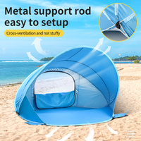 Kenpuaz tente de plage de parasol de camping à revêtement argenté tente pliable intérieure/extérieure populaire pour enfants installation rapide
