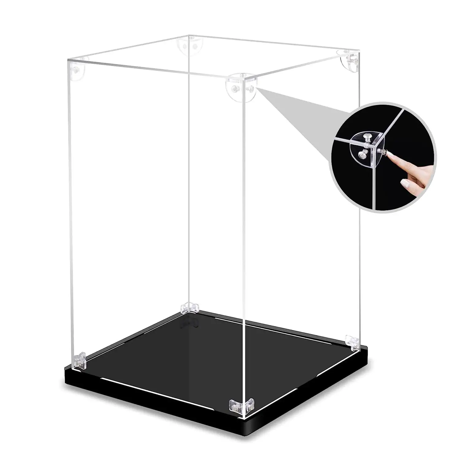Factory Direct Acrylic Factory Custom Clear Display Box Assemble Acrylic Display Case for Collection, Lego, Figure, Model, Doll