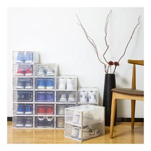 Cajas apilables de plástico Clear <span class=keywords><strong>Jordan</strong></span> Black Artículos para el hogar <span class=keywords><strong>Caja</strong></span> de almacenamiento de <span class=keywords><strong>zapatos</strong></span> transparente - Product Image 1
