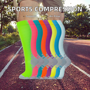 Sports <b>Compression</b> Stockings Striped Knitted Crew <b>Running</b> Summer Breathable Professional Long Calf Stockings - Product Image 2