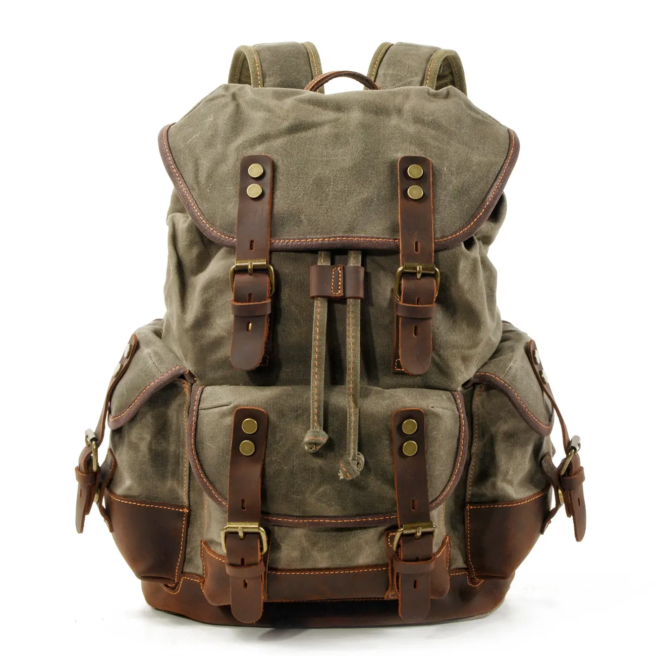 9508 вместительные кожаные холщовые рюкзаки для мужчин, школьные ранцы, винтажный водонепроницаемый рюкзак, высококачественный рюкзак для ноутбука, сумка