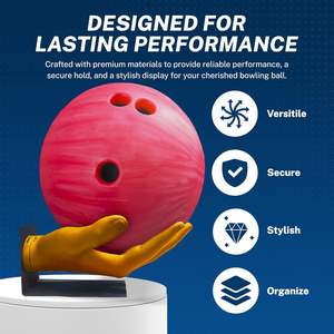Support de boule de bowling doré, durable, antidérapant, sculpté à la main, organisateur de présentation, design élégant pour les amateurs de sport - Product Image 2