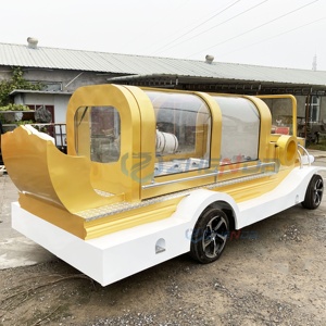 Classic White and Gold Funeral Hearse New Customised High Quality Electric Funeral Hearse Cart Special Transportation - Product Image 5