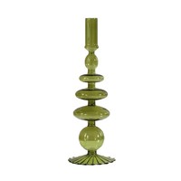 Vase porte-bougie en verre JIAYI Modèle 2026072102, artisanat d'art pour salon, maison d'hôtes, mariage, fête, fleurs séchées, semi-fait main