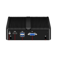 J4125 FanLess PC industri Mini, tahan debu tahan air untuk Gaming Intel Celeron J4125 4x Intel LAN 2x USB3.0 stok tanam