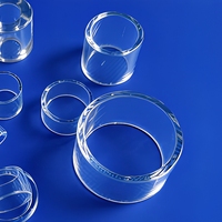 Tube en quartz clair poli, rond, grand diamètre, récipient de laboratoire optique avec services de cintrage et de soudage