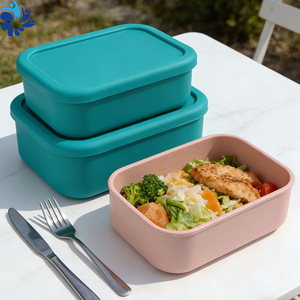 Rectangular Silicone Lunchbox 1300ml <b>Microwave</b> Safe For Office Students - Product Image 5
