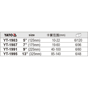 Yato Curved <b>Nose</b> Circlip Pliers 6 In Chrome Vanadium Steel External <b>Retainer</b> Tool - Product Image 4