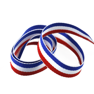 Cinta de <span class=keywords><strong>Grosgrain</strong></span> de Doble Cara con Tejido Twill de 3/8 Pulgadas, 5mm, 8mm, 10mm, 100% Poliéster, Ecológica, Rayas Rojas, Blancas y Verdes, 50 Metros por Rollo - Product Image 2