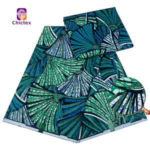 Tissu Wax Africain Imprimé Pailleté Grand Luxe Nouveaux Modèles, Motif Fleur, <span class=keywords><strong>Pagne</strong></span> <span class=keywords><strong>en</strong></span> Gros à Prix Abordable pour Robe de Soirée à Coudre - Product Image 5