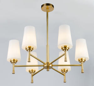 Lampe en verre de cuivre de style moderne, lustre d'hôtel de villa de maison de chine, usine de fabrication avec éclairage en laiton de prix direct - Product Image 2