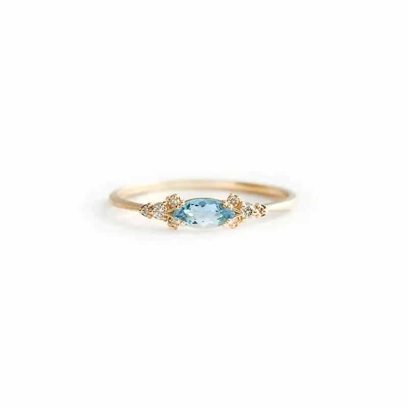925 Sterling Silver Blue Cubic Zircon Ring Dainty Gorgeous CZ Diamond Rings Gemstone Jewelry Horse Eye Diamond Fine Jewelry