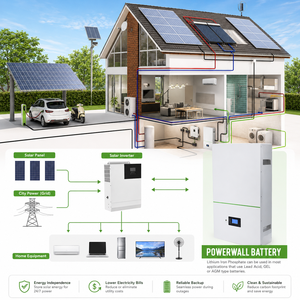 Système de stockage d'énergie solaire tout-en-un mural personnalisé avec batterie au lithium 48V 100Ah 300Ah 200Ah - Product Image 5