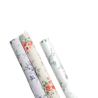 Papier d'emballage pour bouquet de fleurs Brahma, style miroir, printemps, floral, frais, blanc, carton recyclable, imprimé, pour fleuristes