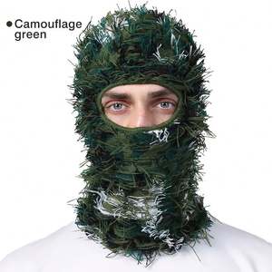 Masque de ski cagoule de caractère en détresse masque facial tricoté en acrylique camouflage personnalisé pour les sports unisexes et les chapeaux de fête - Product Image 5