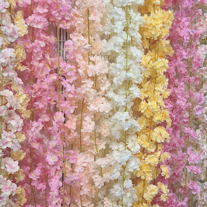 Guirnalda de Flores de Cerezo Artificiales para Colgar en la Pared, 100 cm, 200 cm, Flores de Seda para Decoración de Bodas, Decoración de Exteriores para el Hogar, Paisajismo - Product Image 1