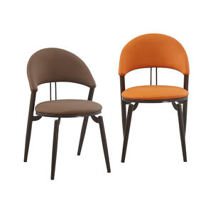 Venta al por mayor a granel de cuero <span class=keywords><strong>Madrid</strong></span> espalda baja de metal sala de 4 sillas de comedor para hotel - Product Image 6