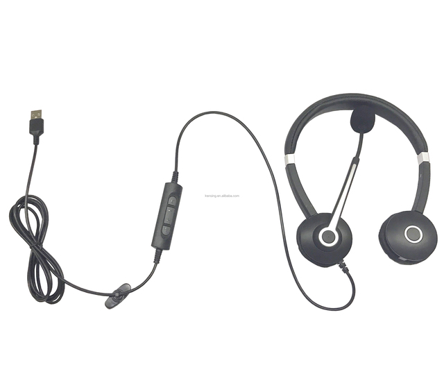 MHP-682-U4 Professional Wired Call Center USB Binaural Telephone Headset for Calls and Music