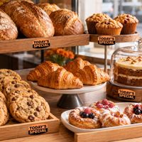 Stiker Vinyl Oranye Fluoresen Tahan Air Logo Kustom Label Spesial Hari Ini 0.75x1.375" Stiker Toko Kelontong Label Harga Kue