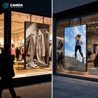 Écrans numériques verticaux suspendus pour vitrine, 43'' et 55'', totems d'affichage LCD haute luminosité, double face, tactiles, pour centre commercial