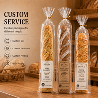 Sacs à baguette en BOPP transparent micro-perforés avec logo personnalisé pour boulangerie, emballage plastique