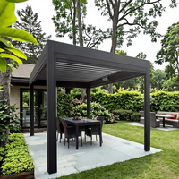 Pergola motorisée imperméable pour la construction de villas, auvent de toit, panneaux à lamelles, gazebo, pergola bioclimatique à lamelles en aluminium