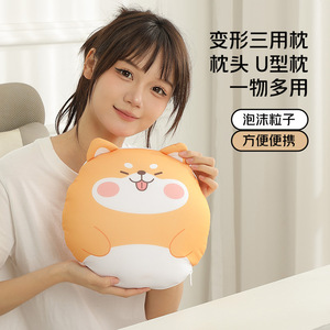 Almohada de viaje redonda Shiba Inu de 28x28x14cm, almohada suave de apoyo para el cuello para siesta en la oficina y uso en viajes - Product Image 3