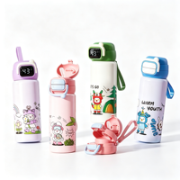 Bouteille d'eau intelligente de 500 ml avec affichage LED de la température et paille, thermos isotherme en acier inoxydable 316 pour le bureau et les voyages