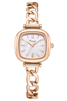 Ensemble de bijoux et montre à quartz pour femme en or rose, 5 pièces, cadran en nacre, montre-bracelet de luxe, cadeau idéal pour fête ou anniversaire