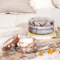 Pot à bougie en marbre naturel, directement de l'usine, diamètre 220*90, diamètre 150*90, commande en gros, pot de rangement en marbre pour la décoration de maison de luxe