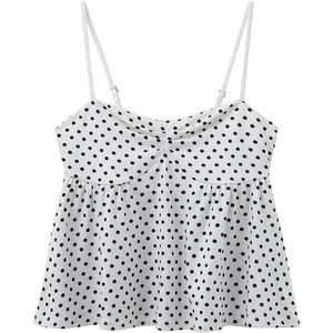 FOXA Camisola de lunares para mujer con sujetador incorporado, sin mangas, estilo peplum, para salir - Product Image 5