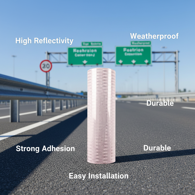 Super Engineering Grade Glass Bead Reflective Sheeting Printable Self-adhesive for City Traffic Sign Road Sign
