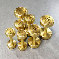 Ensemble d'haltères en acier plaqué titane SMARTFIT Gold 5-220LB, vente directe d'usine, logo personnalisé, utilisation en salle de sport commerciale, poids pour les mains