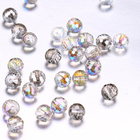 96 perles rondes facettées en verre cristal étincelant, perles en vrac pour la fabrication de bijoux DIY, fournitures pour bracelets